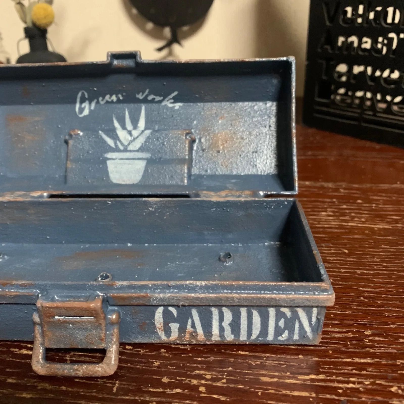 工具箱寄せロング 🧰 リメイク鉢(GARDEN) ミッドナイトブルー