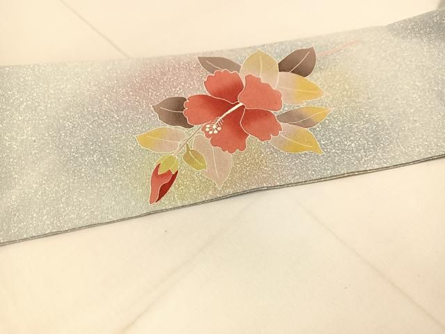 平和屋着物○九寸名古屋帯 刺繍 枝花文 金銀彩 松坂屋扱い