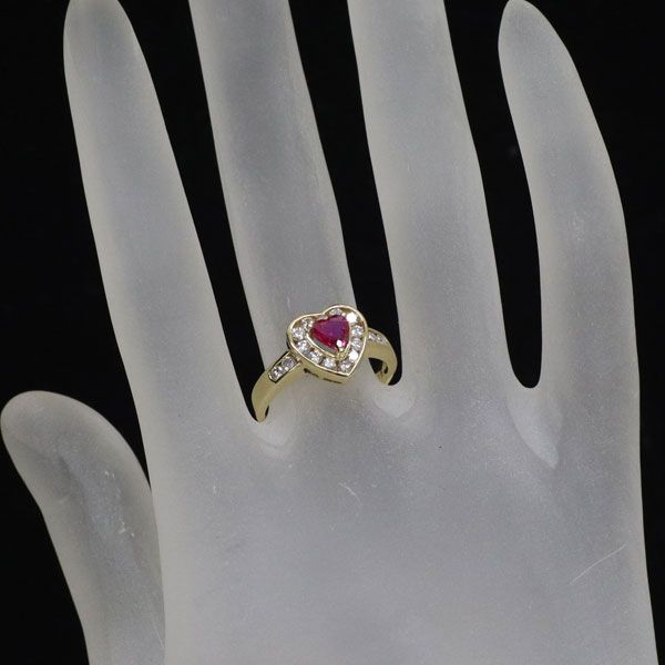 濃厚レッド✨計0.52CT✨k18YGルビーダイヤリング k18ダイヤリング