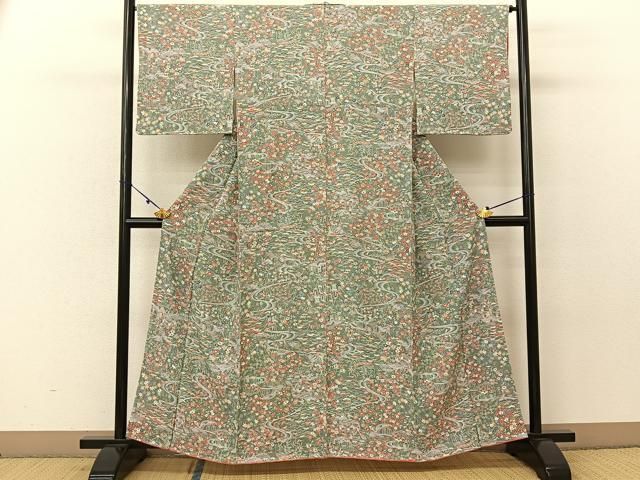 平和屋着物○訪問着 友禅 駒刺繍 雲重ね松竹梅 暈し染め 金彩