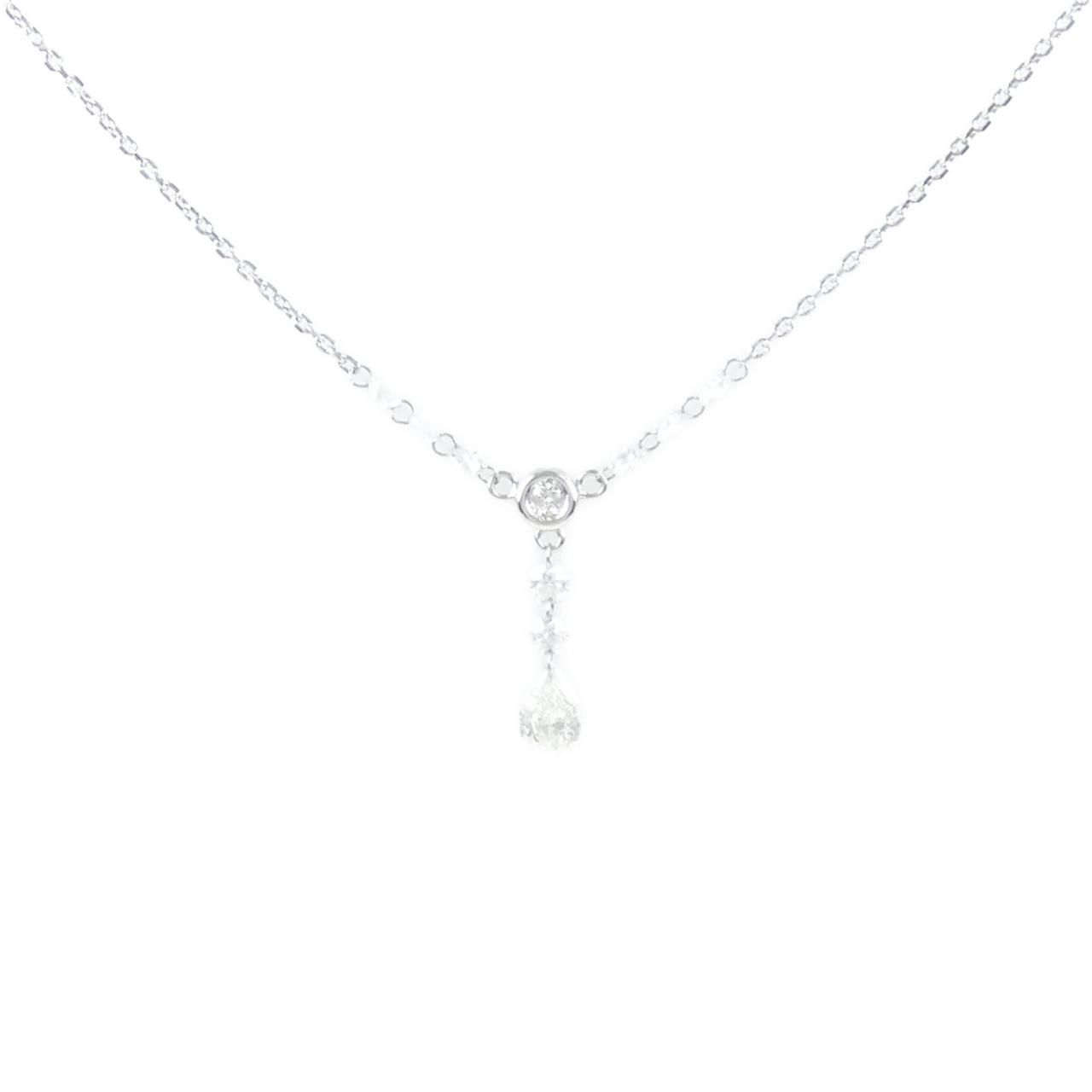 K18WG ダイヤモンド ネックレス 0.47CT - メルカリ