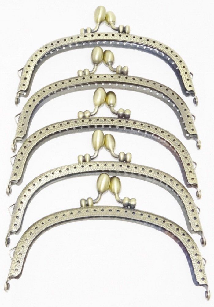 がま口 口金 どんぐり 10個 セット アンティークゴールド 模様入り 12.5