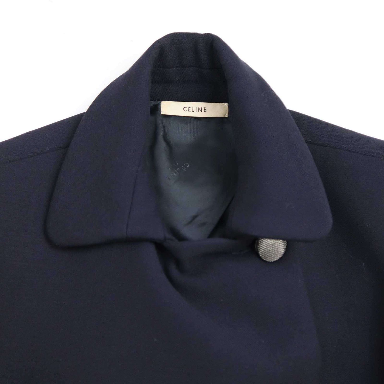  CELINE セリーヌ by Phoebe Philo レザーポケットロングジレベスト ネイビー 36 ベスト ジレ ベスト ジレ ビスチェ