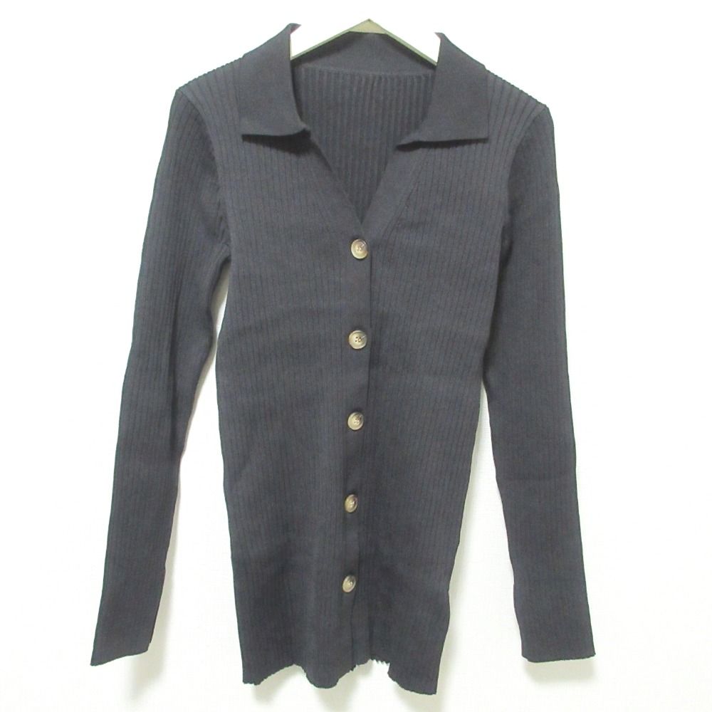 美品 23AW Grace Class グレースクラス グレースコンチネンタル リブポロニットカーディガン 0223353236 36 ブラック レディース 古着 中古 美品 23AW Grace Class グレースクラス グレースコンチネンタル
