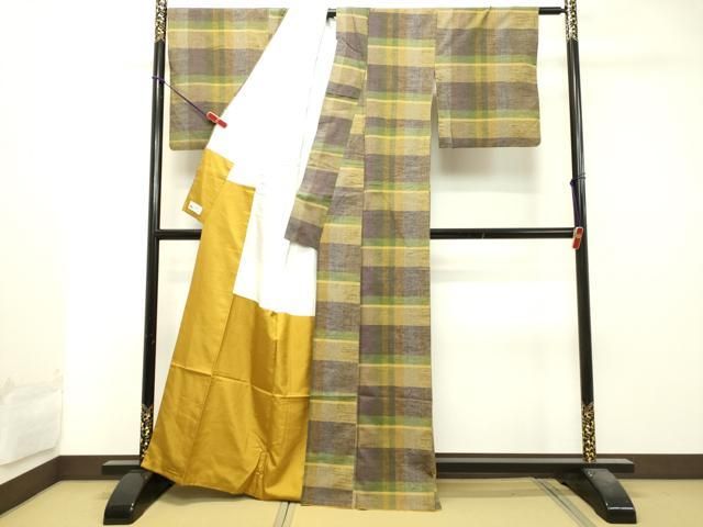 平和屋着物○上質な紬 格子 やまと誂製 正絹 逸品 DAAS2505tw - メルカリ 