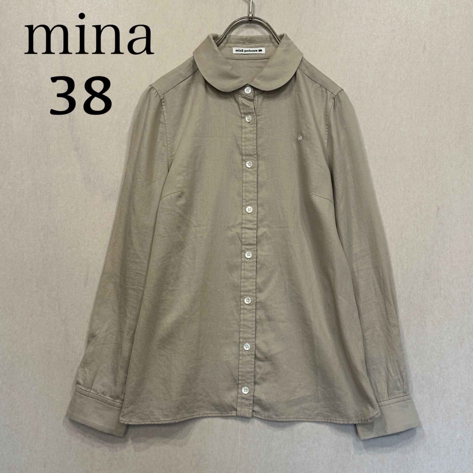 mina perhonen◆VERONICA/半袖シャツ/38/コットン/GRN// ミナペルホネン mina perhonen matinee コットンシャツ 38 (25