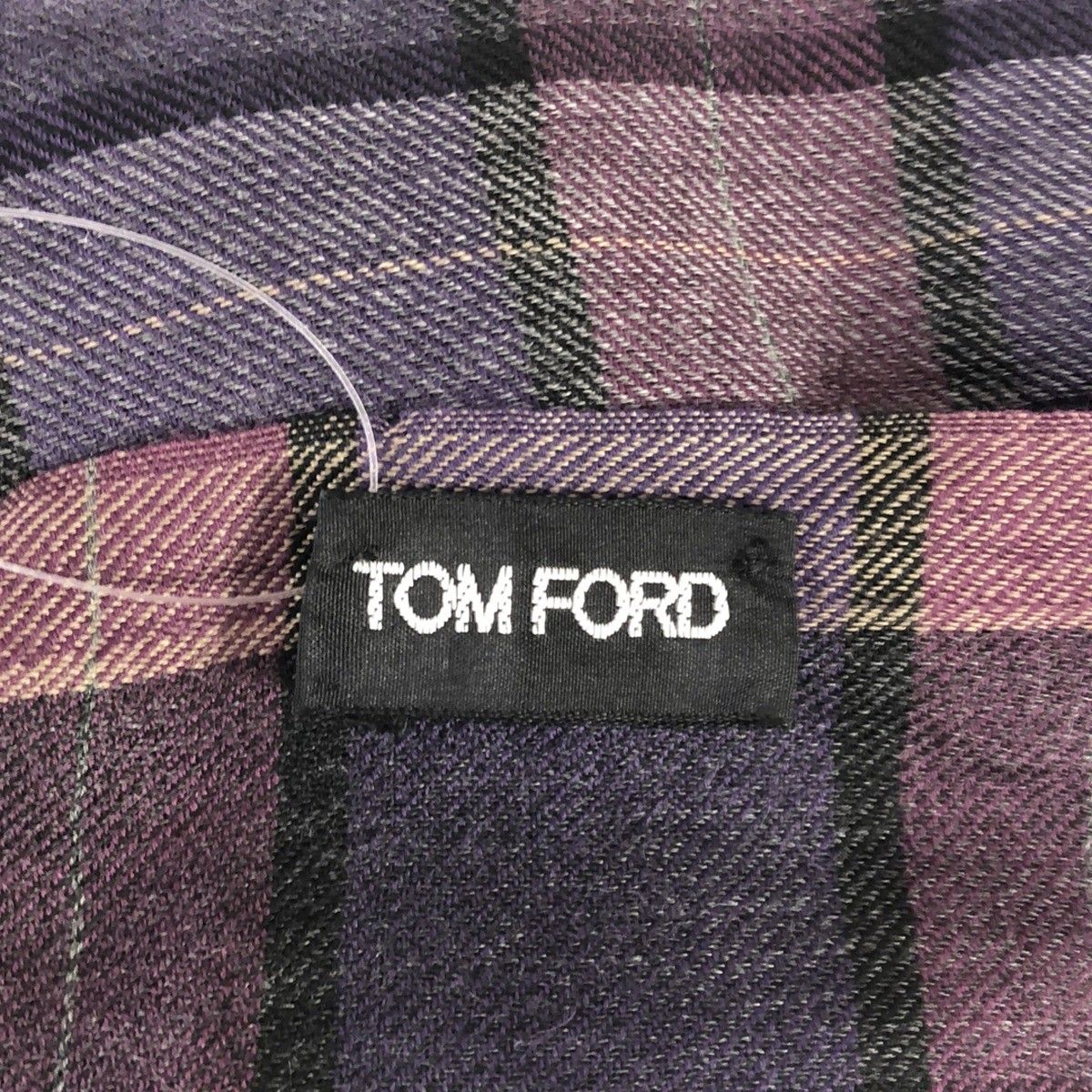 イタリア製 TOM FORD ドット柄 フリンジ シルクストール トム