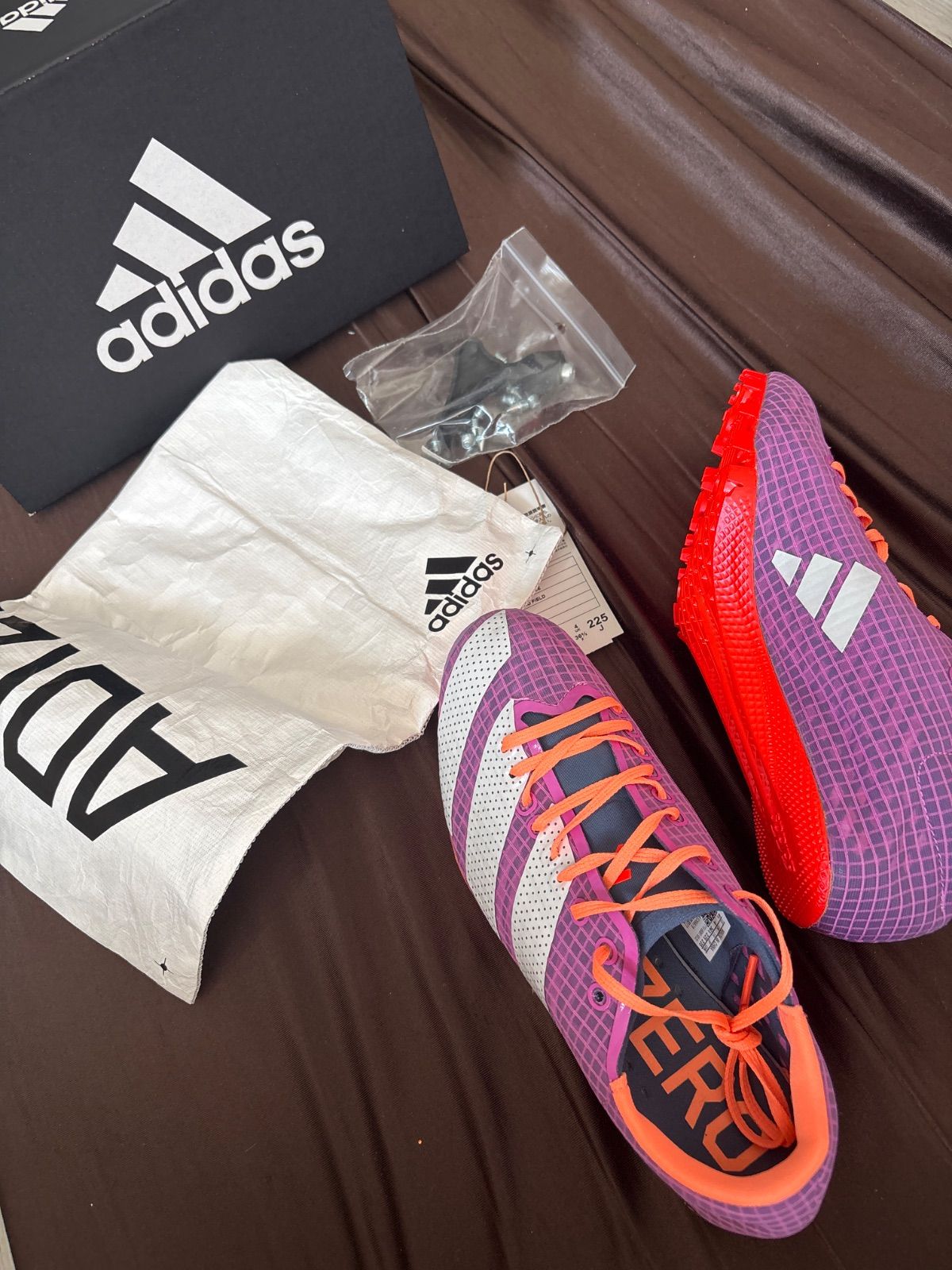 adidas adizero フィネス スパイクシューズ 陸上 22.5cm 紫 パープル