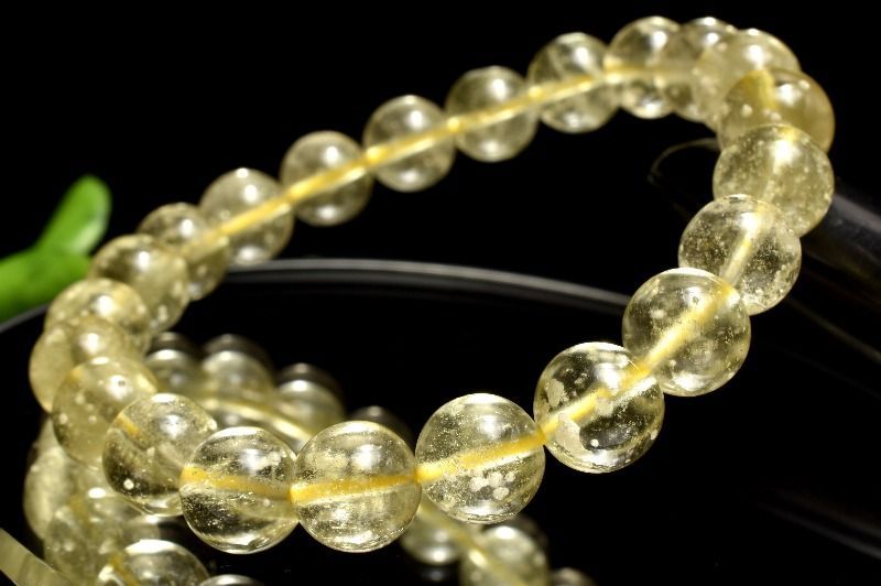 １点物 AAA クリストバライト内包 リビアングラス 8.5mm ブレスレット パワーストーン 天然石 _MB269