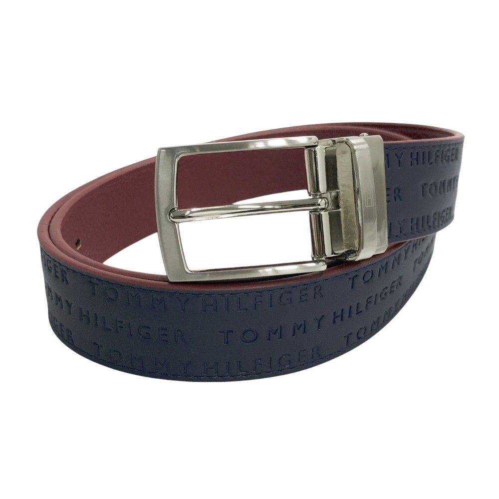 TOMMY HILFIGER GOLF トミー ヒルフィガーゴルフ  リバーシブルベルト ロゴ総柄 ネイビー系 F [240101332016] ゴルフウェア ストスト