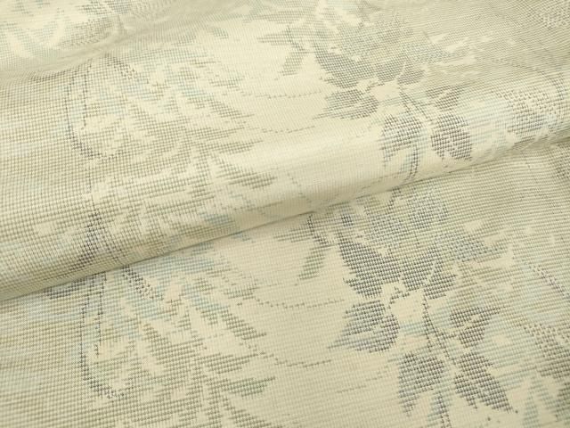 平和屋着物▽上質な紬 単衣 千鳥 立波遠山草木文 正絹 逸品 CAAQ0014vf