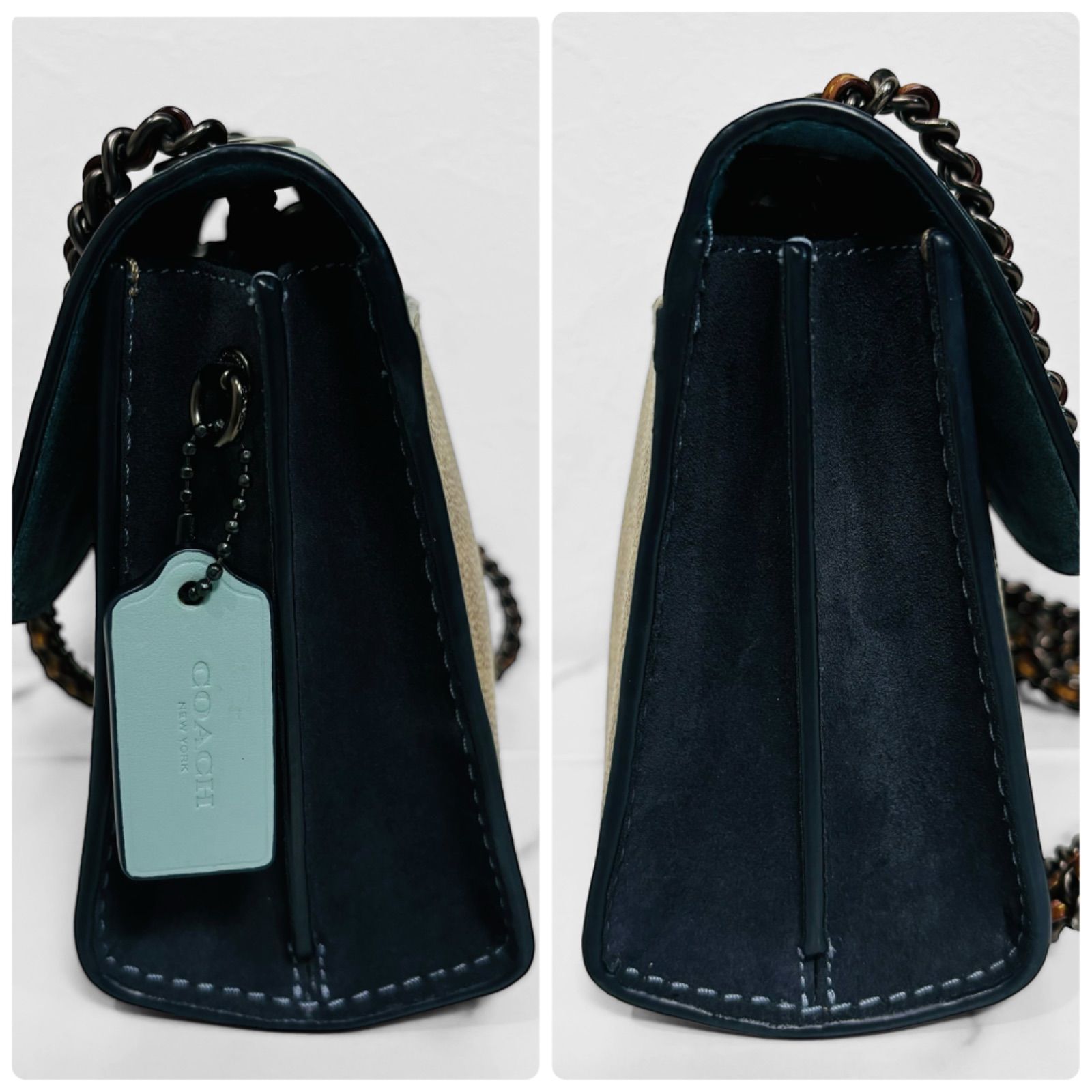 美品 COACH コーチ ショルダーバッグ カラーブロック クロスボディ 