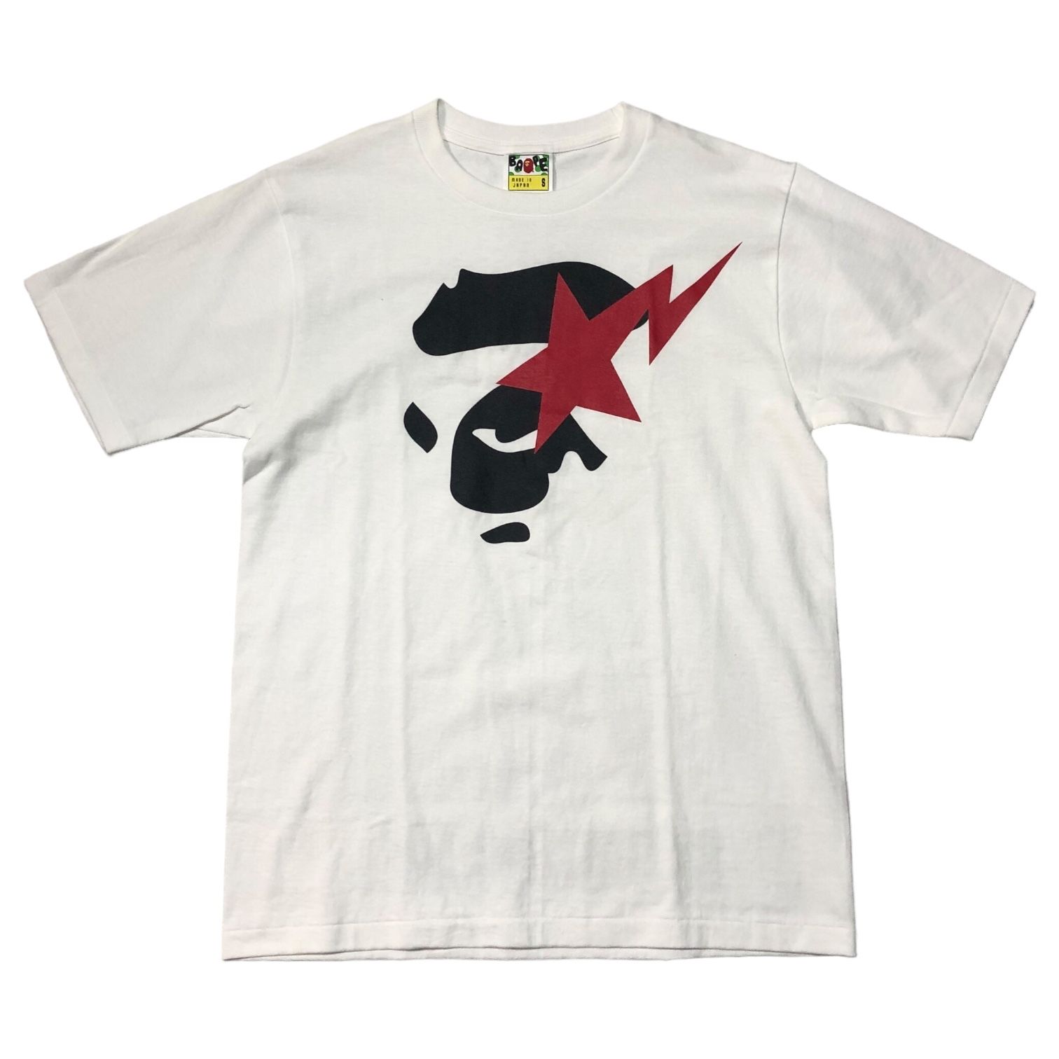 A BATHING APE(アベイシングエイプ) STA FACE Tシャツ SIZE S ホワイト×ブラック×レッド