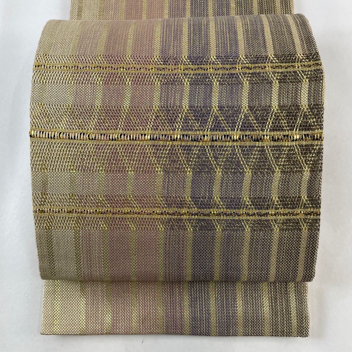 正絹/袋帯/麻の葉/お太鼓柄/金糸/未使用品 正絹/袋帯/麻の葉/お太鼓柄/金糸/未使用品