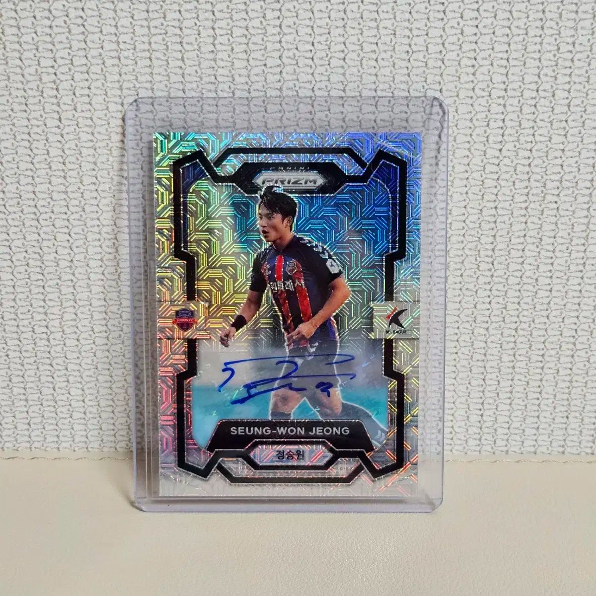 2025 Panini パニーニ K リーグ プリズム 水原 スウォン FC 車勝元 チョン スンウォン 模造 サインカード