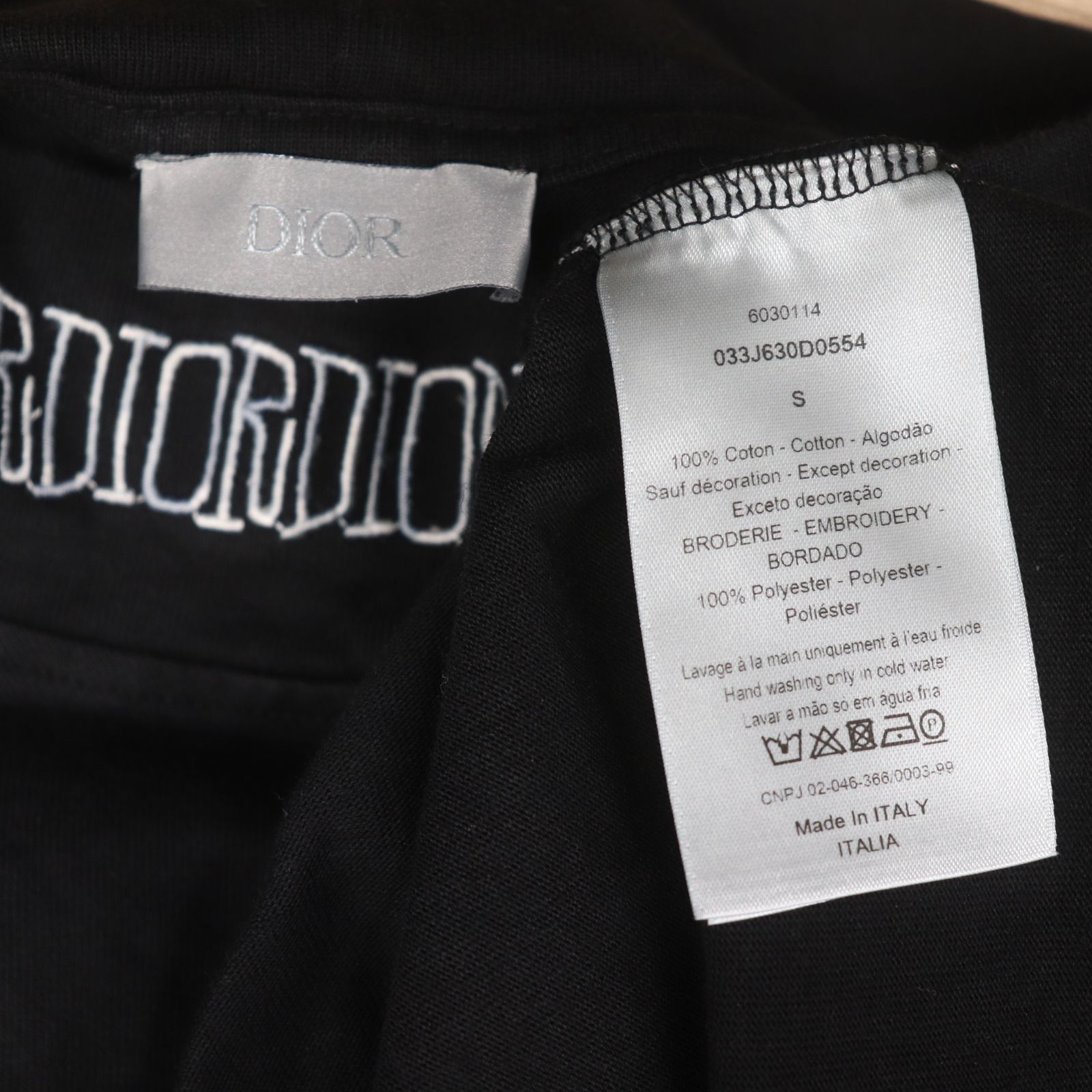 IT092PAZZ7ZE クリスチャンディオール Tシャツ ブラック BEE刺繍