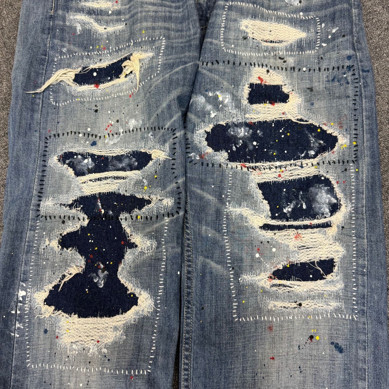 INNOCENCE NYC Stitch Paint Denim Pants INSTDM01 クラッシュ リペア 