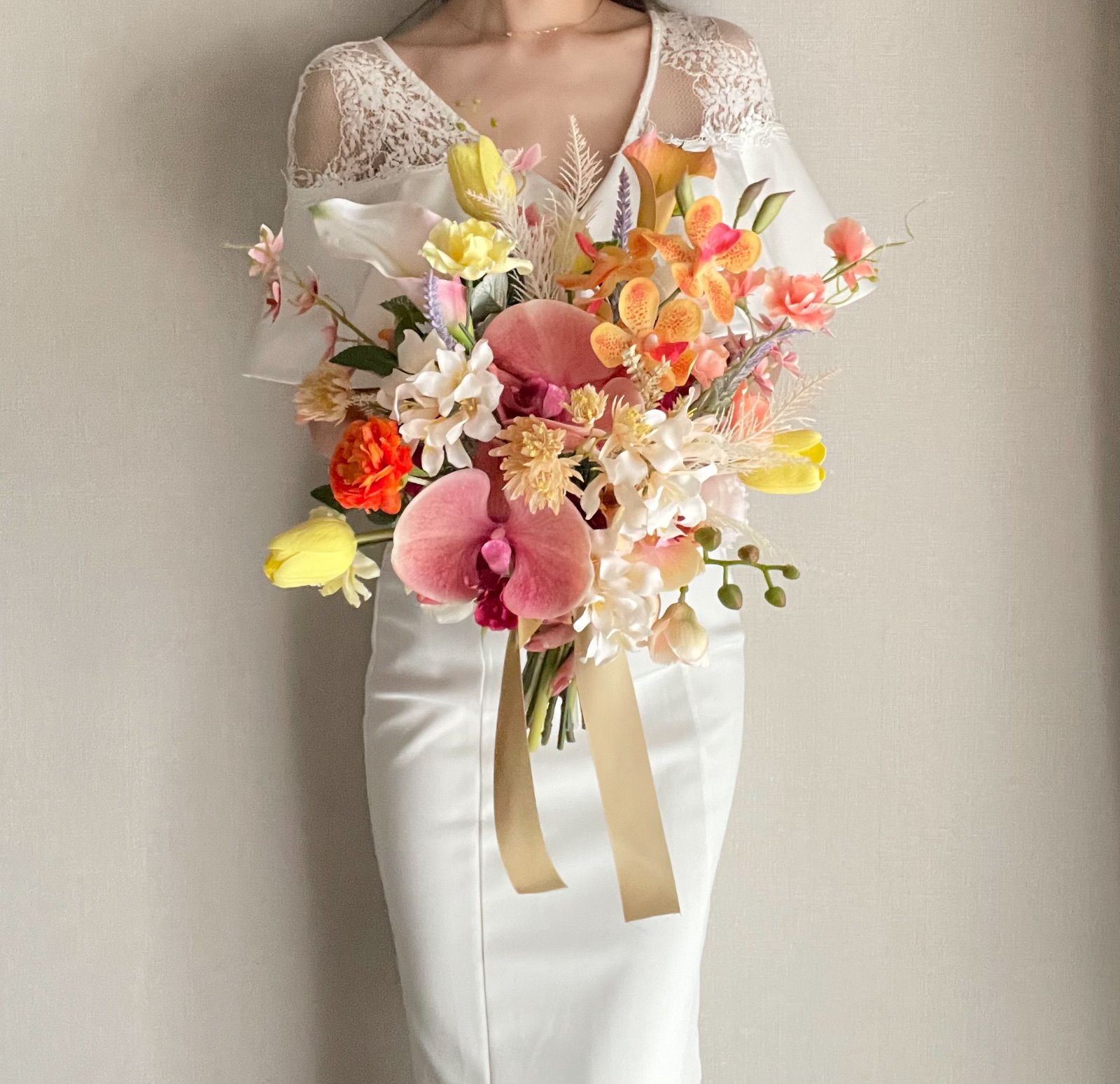 2周年記念セール☆】 peach×terracotta×yellow カラフルクラッチ