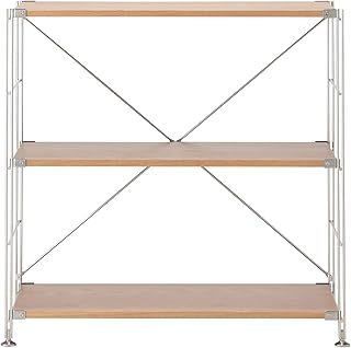 無印 ステンレスユニットシェルフ オーク材棚セット ワイド 小 幅86×奥行41×高さ83ｃｍ 83266974