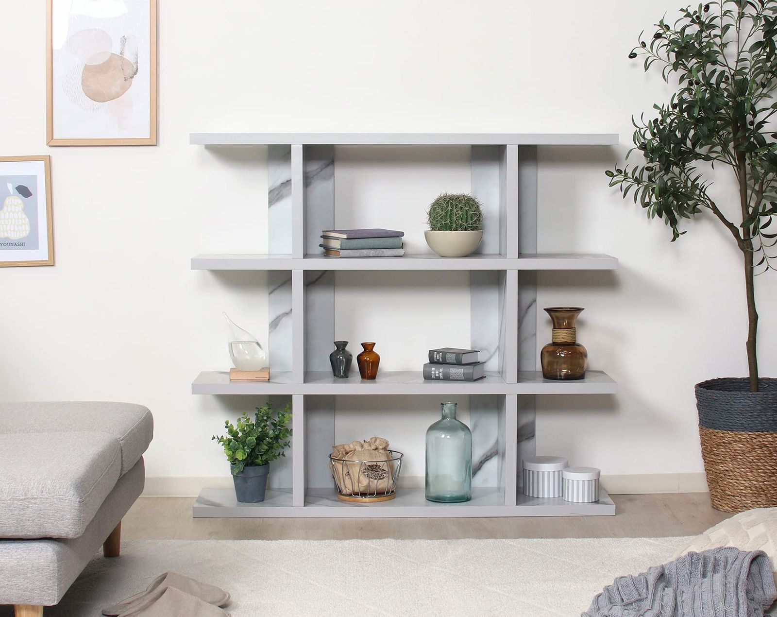 収納棚 大理石調