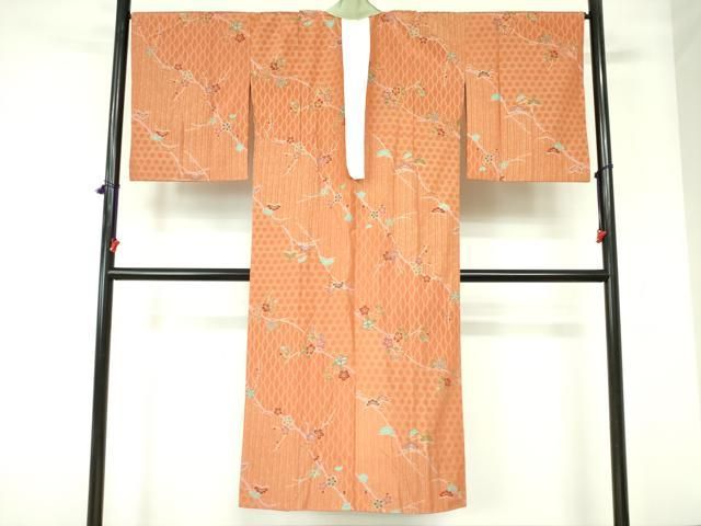 平和屋着物●長襦袢 無双仕立て 枝花文 金彩 半衿刺繍 正絹 DAAX1389op