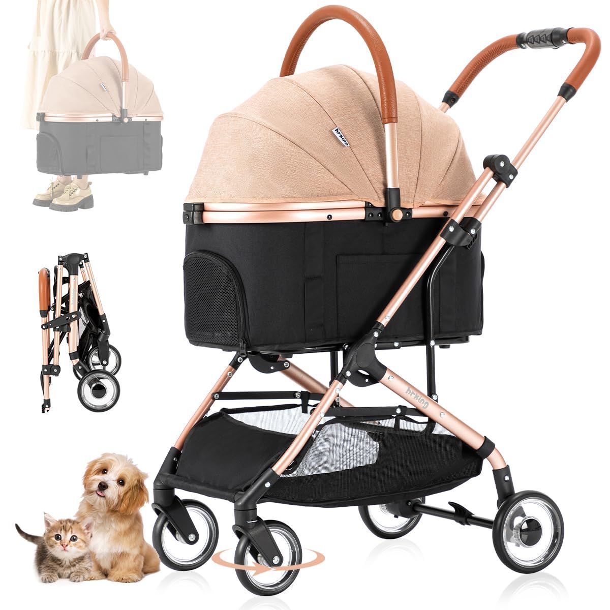 Kenyone ペットカート 折りたたみ 犬用ペットベビーカー 4輪