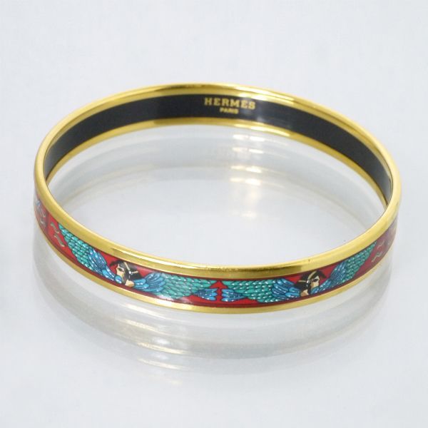 HERMES 花柄 バングル HERMES フラワー柄 バングル美品 - メルカリ