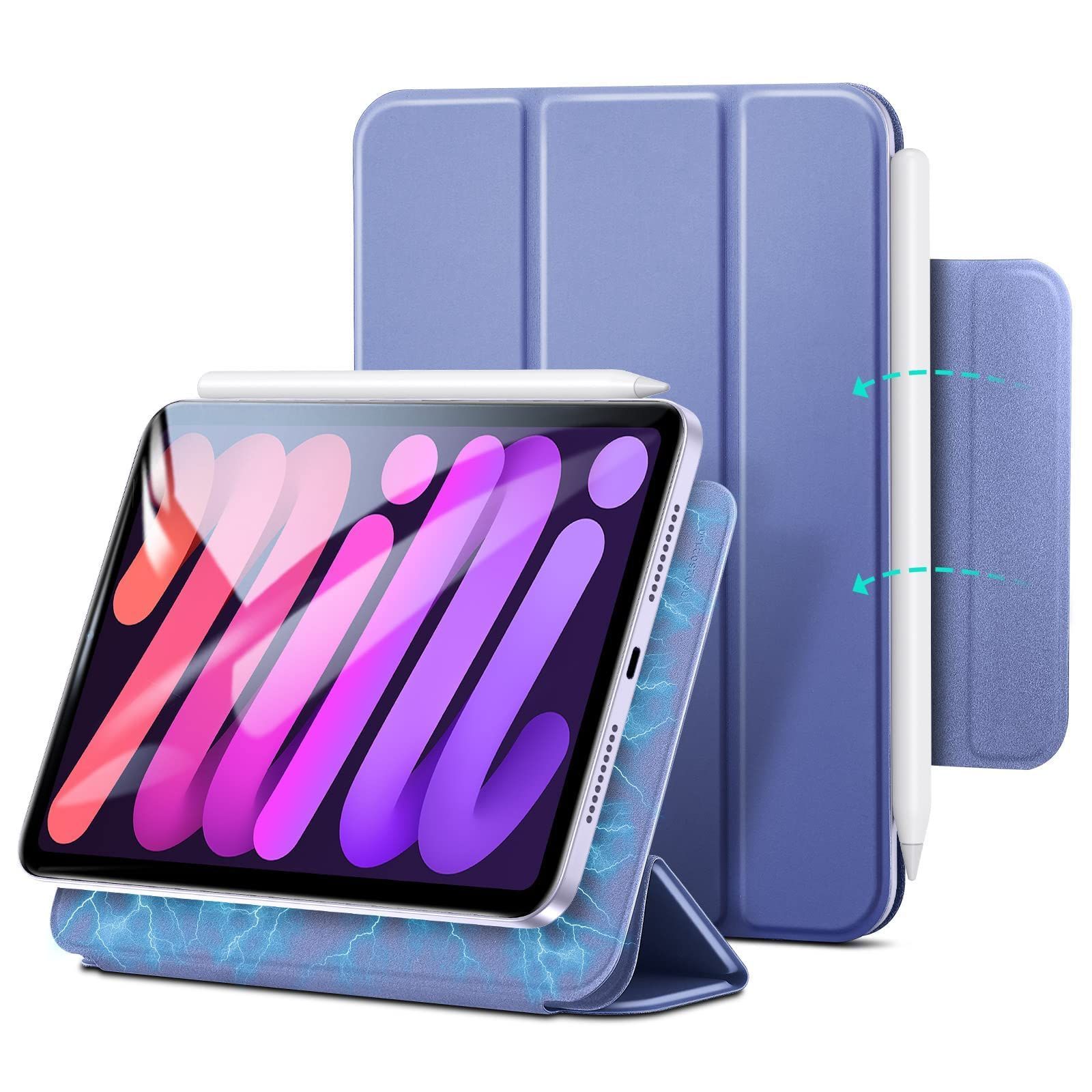 【色:ラベンダー】マグネットケース iPad mini6 カバー mini6 8