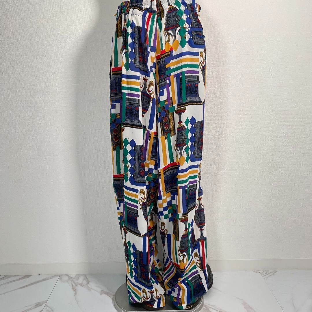 日本製 Japanese 90s Vintage ヴィンテージ ドロースリング アフリカンプリント ワイドパンツ XLサイズ程度