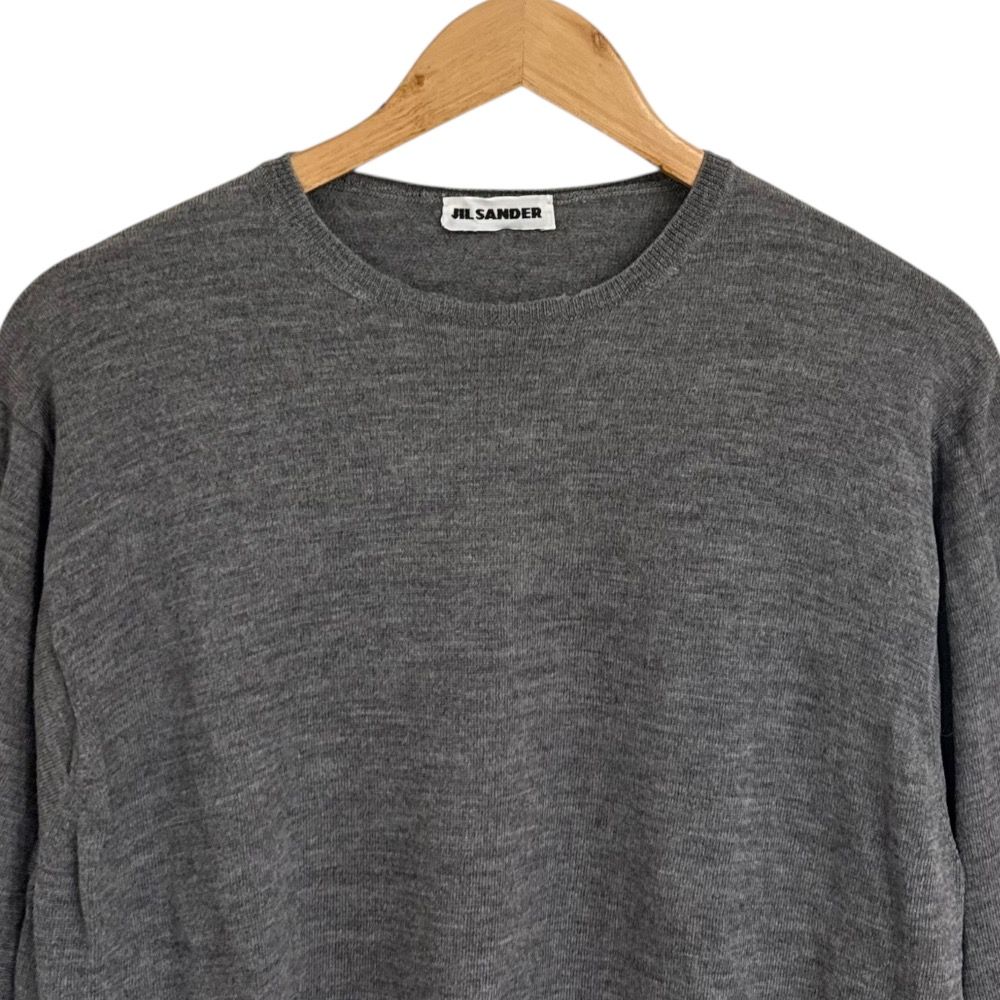 美品 JIL SANDER ジルサンダー 長袖 クルーネック ハイゲージ ニット  