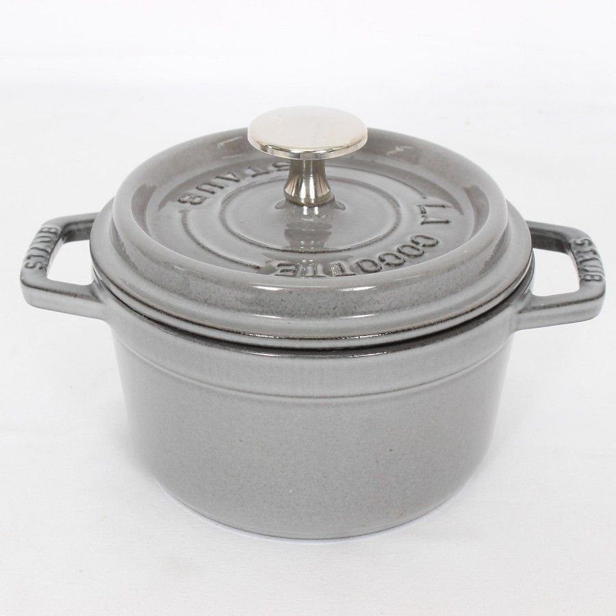 STAUB 両手鍋 14cm グレー 未使用】STAUB 両手鍋 14㎝ オーバル