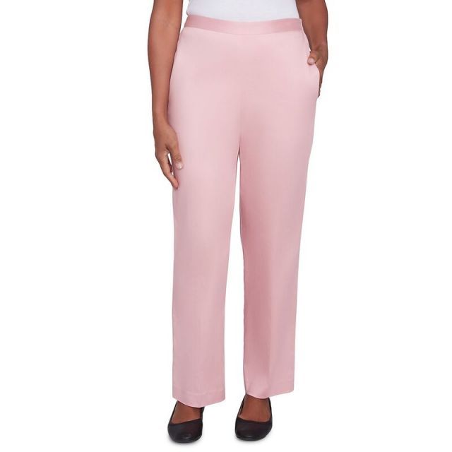 【送料無料】 アルフレッド ダナー レディース カジュアルパンツ ボトムス Women's Alfred Dunner Sateen Woven Medium Length Pull-On Pants Rose