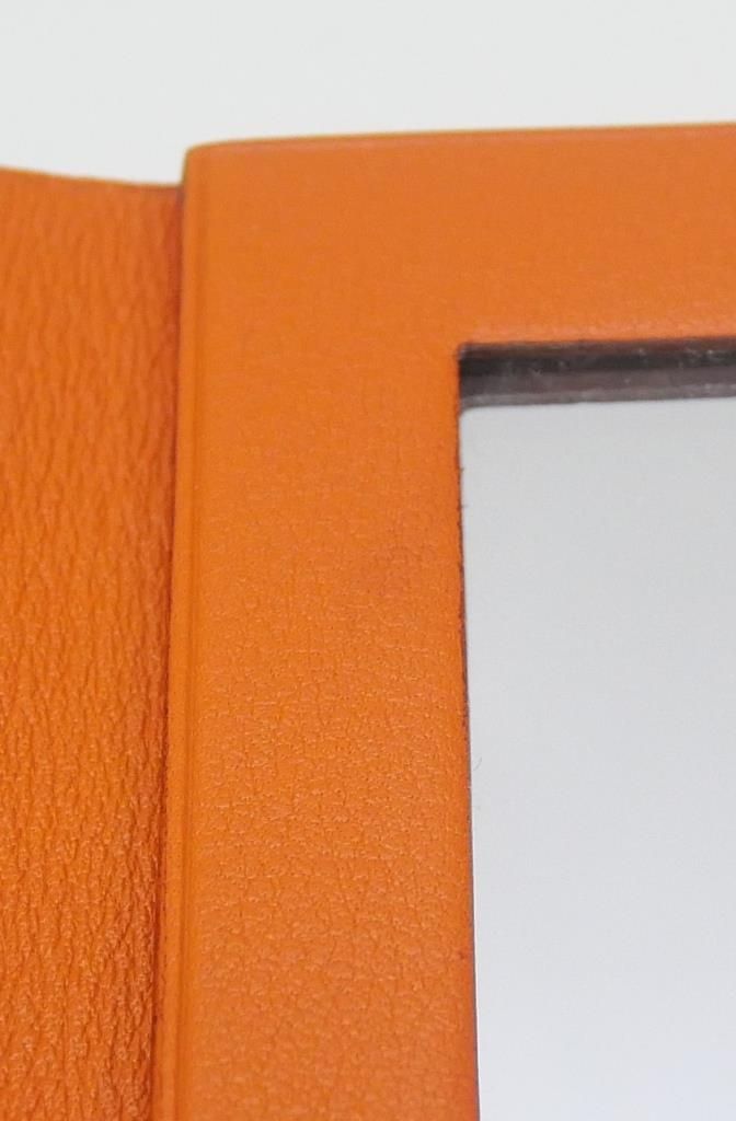エルメス HERMES コンパクトミラー 2面鏡 オレンジ レザー - メルカリ