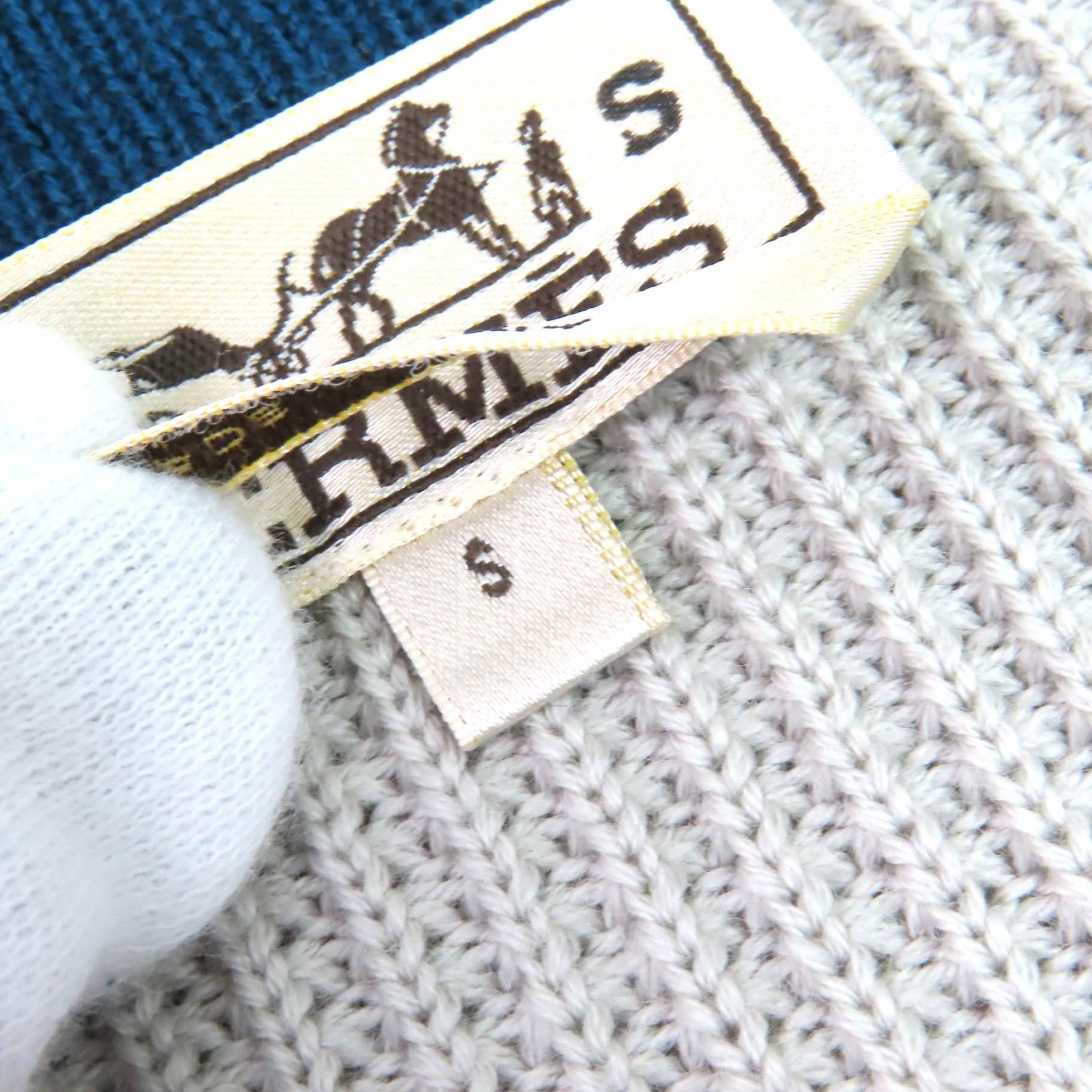 極美品△HERMES エルメス ウール100％ ドライバーズニット