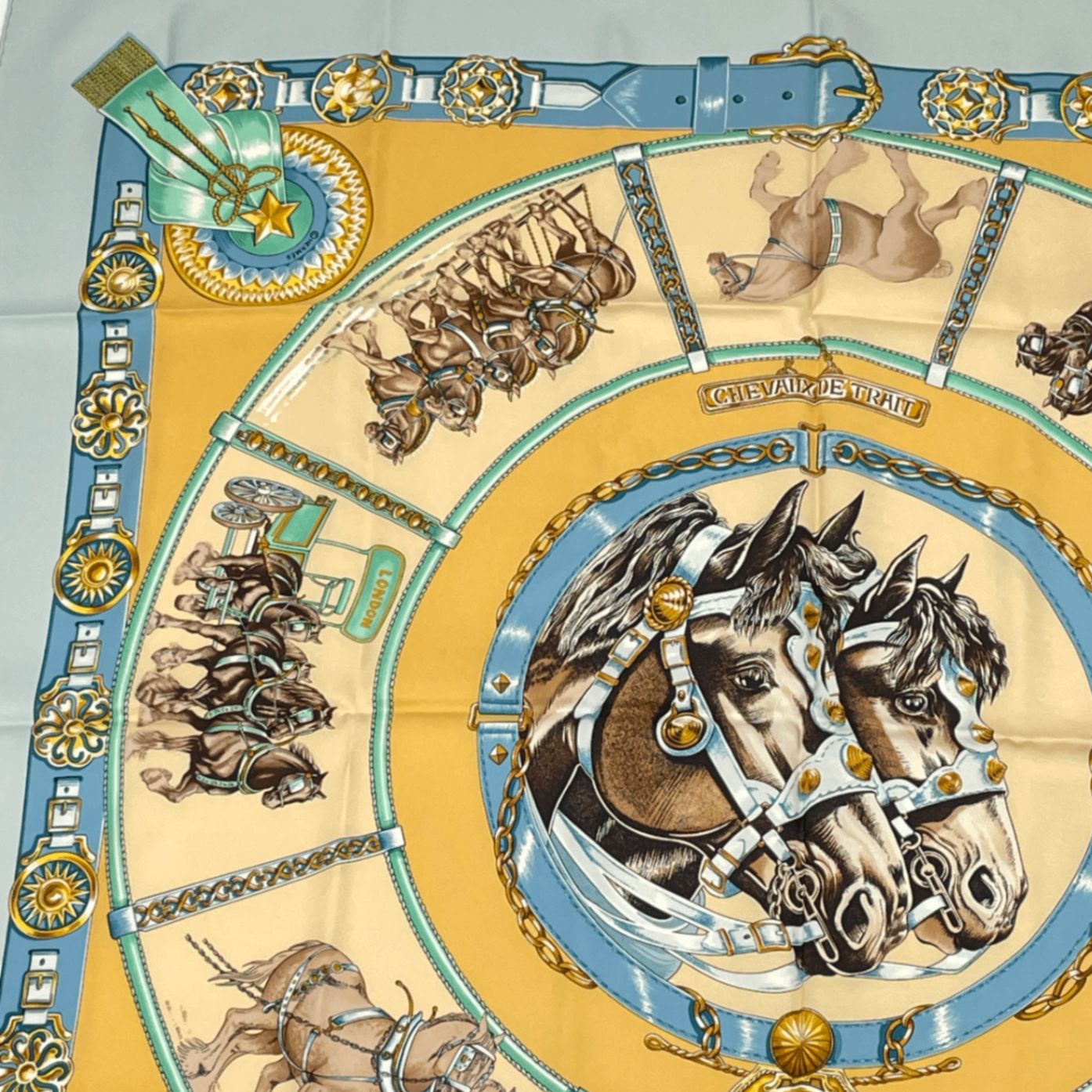 レア 極美品 HERMES エルメス カレ90 CHEVAUX DE TRAIT 輓馬