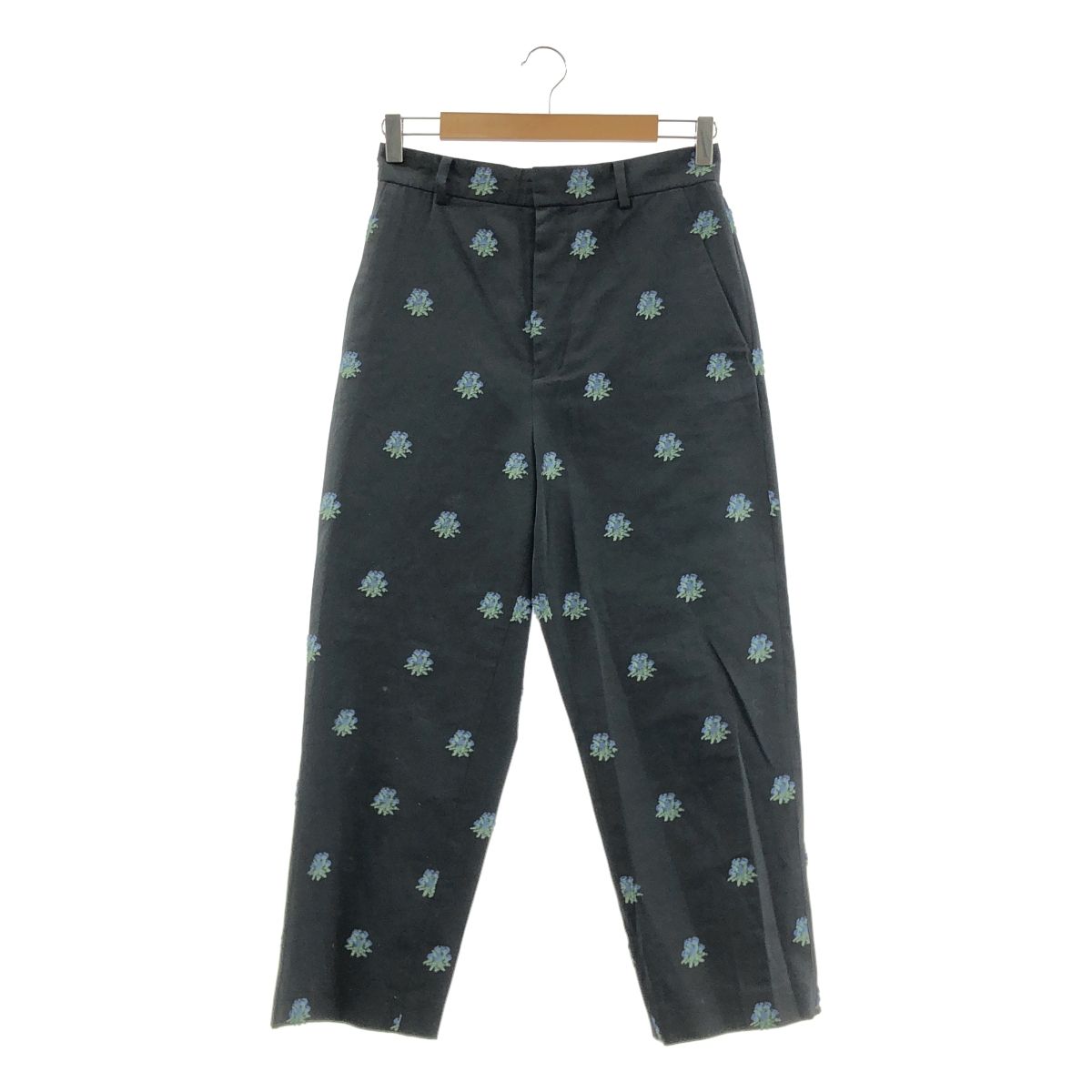 LOEFF / ロエフ | アザミ ジャカード クロップドパンツ | 1 | ブラック