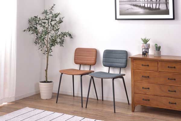 ソフトレザーのダイニングチェア W45.5×D51×H78×SH46cm