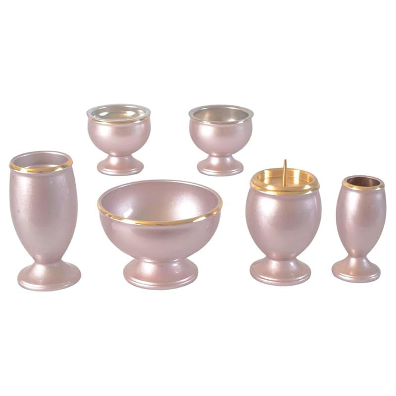 モダン仏具 流星 パール 6具足 2.5寸 真鍮製 六具足 0