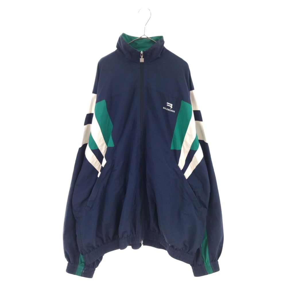 BALENCIAGA (バレンシアガ) 22SS SPORTY LOGO B TRACKSUIT 675464 TKO48 スポーティー ロゴ  トラックスーツジャケット ナイロンジップアップブルゾン グリーン