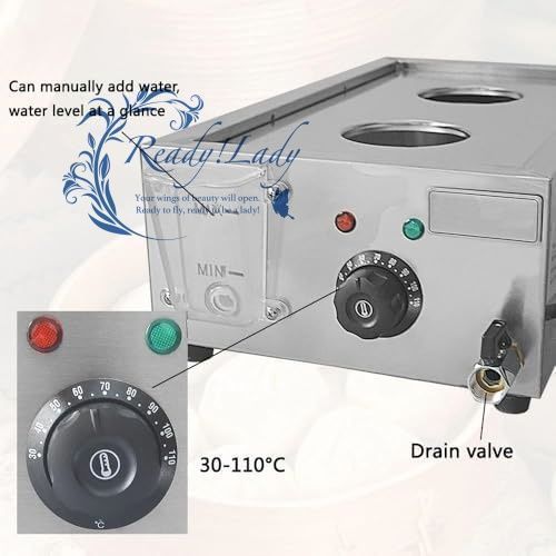 蒸しパンマシン 30-110℃温度制御 6穴電気蒸し食品加熱蒸し器 卓上蒸しポット 空焚きアラーム ホームセンタービュッフェレストラン