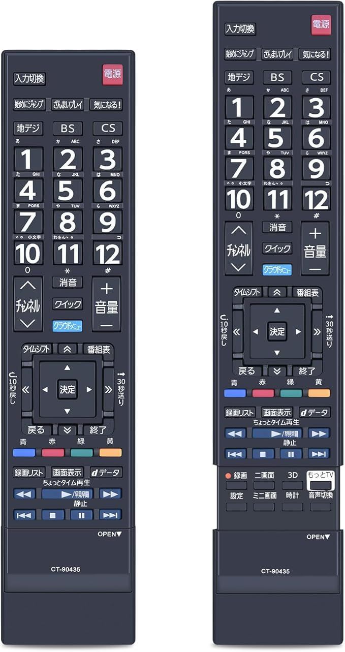 【在庫処分】テレビリモコン CT-90435 for TOSHIBA 東芝REGZAテレビリモコン 東芝リモコン レグザテレビリモコン適用機種 84Z8X8 65Z8X 58Z8X (75033646)
