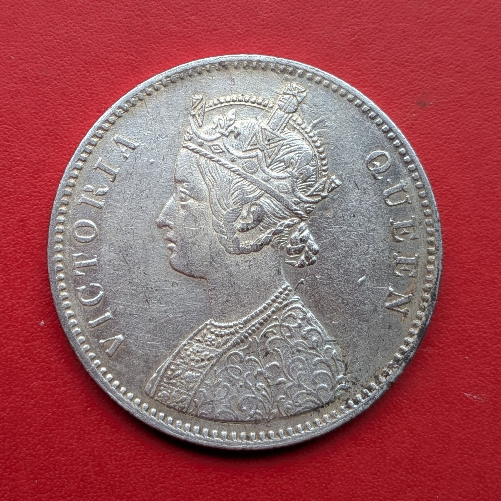 (1862年)英領 インド ヴィクトリア女王 1ルピー銀貨 MS62】1876年 イギリス領インド ヴィクトリア女王 1ルピー銀貨