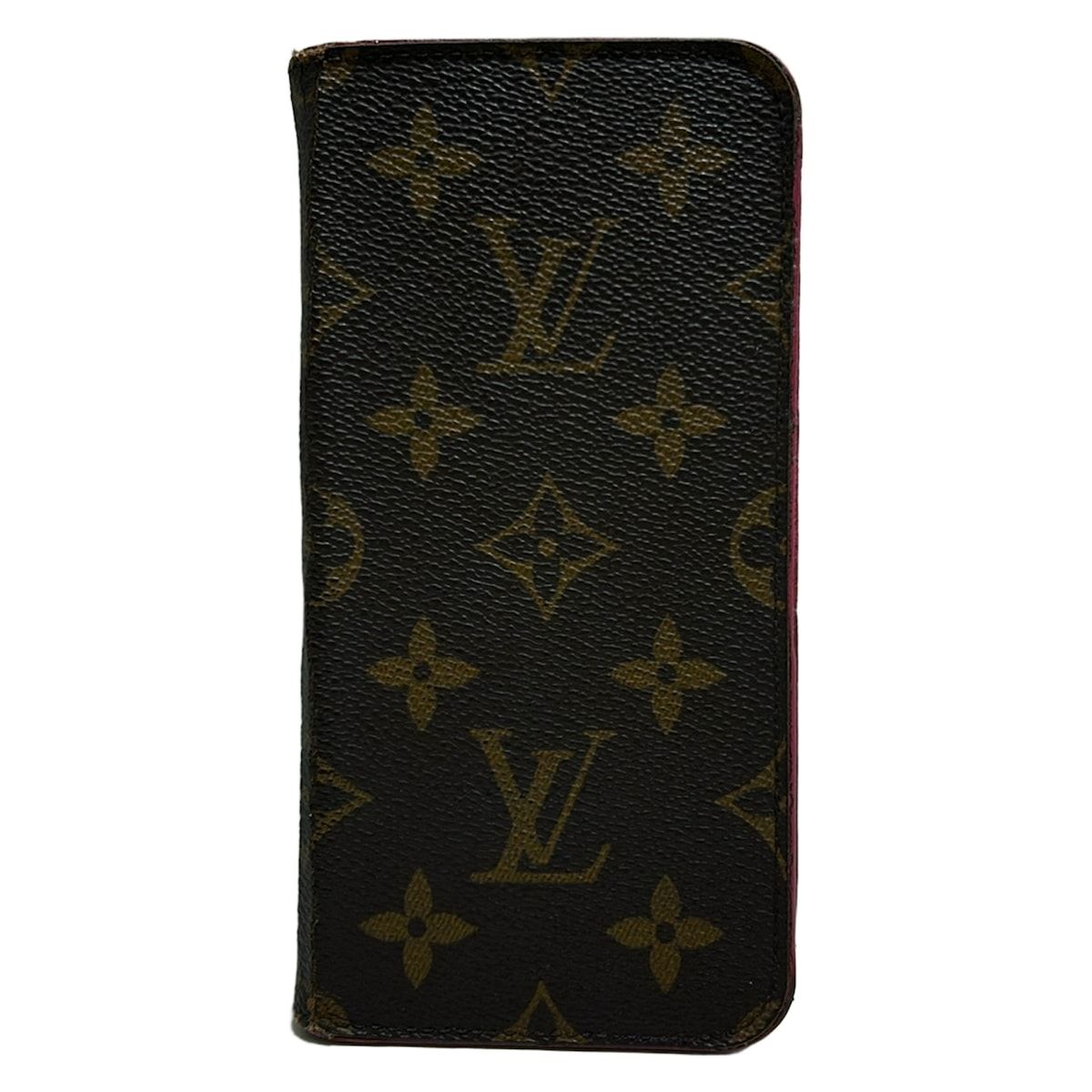 LOUIS VUITTON ルイヴィトン 携帯電話ケース モノグラム IPHONEXフォリオ M63444 ローズ iPhoneケース|イニシャル刻印