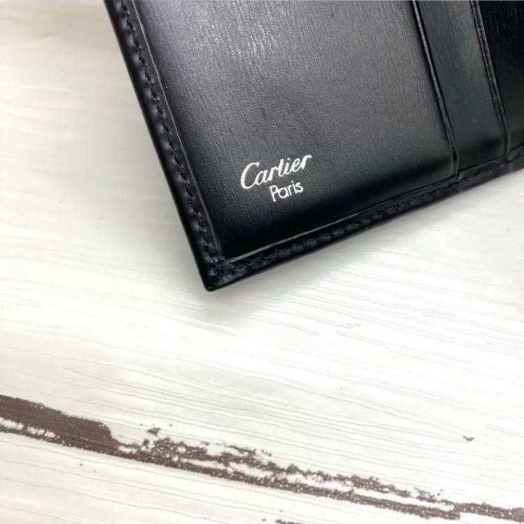 外観美品❣️Cartier カルティエ パンテール三つ折り財布ウォレットブラック Cartier 【美品】カルティエ 財布 パンテール 三つ折り : サクラ