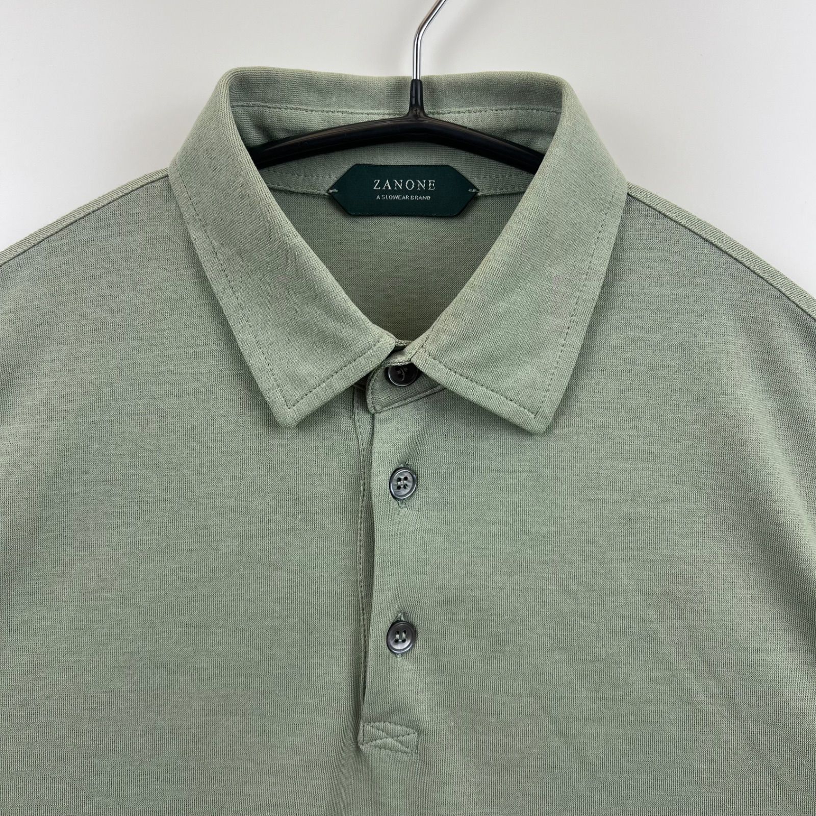 美品 イタリア製 ZANONE 46 icecotton ポロシャツ グリーン アイスコットン 鹿の子ポロシャツ【icecotton】｜ZANONE