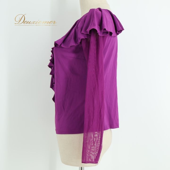 社交ダンス 衣装 トップス ブラウス チャコット Chacott パープル系 紫