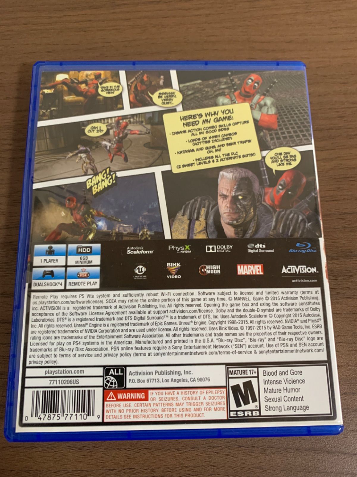 PS 4 DEADPOOL デッドプール 北米版 欧州版