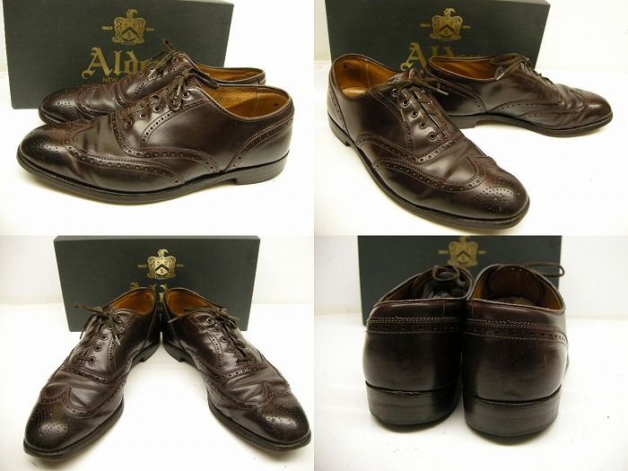 US10E(28-28.5cm)□Alden□コードバン ウイングチップシューズ