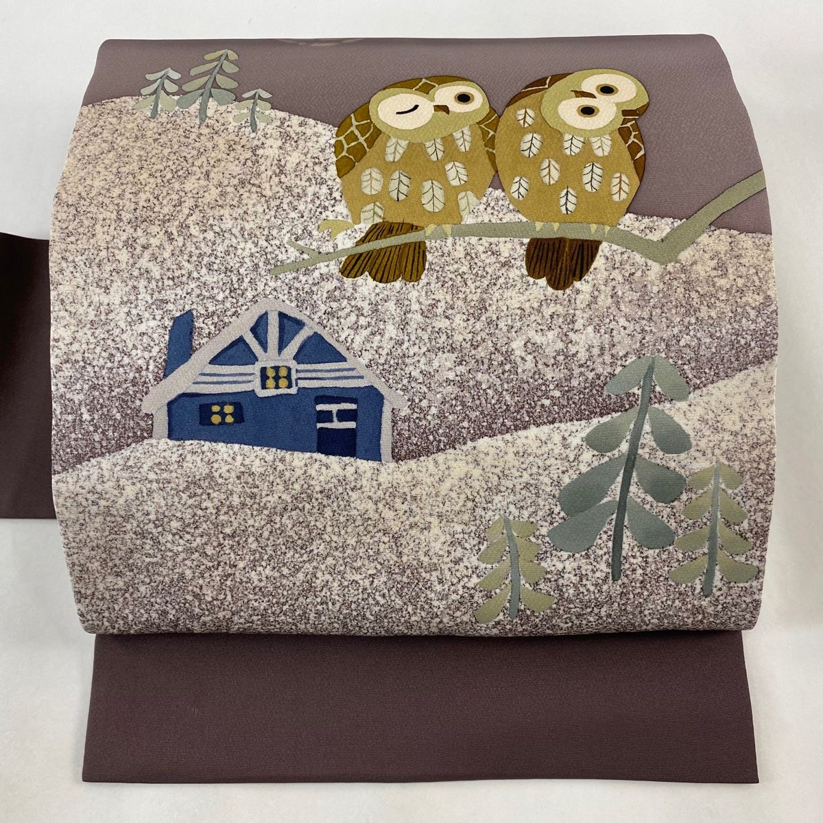 名古屋帯 美品 逸品 ふくろう 月 ぼかし 灰紫 正絹 【中古】 - メルカリ