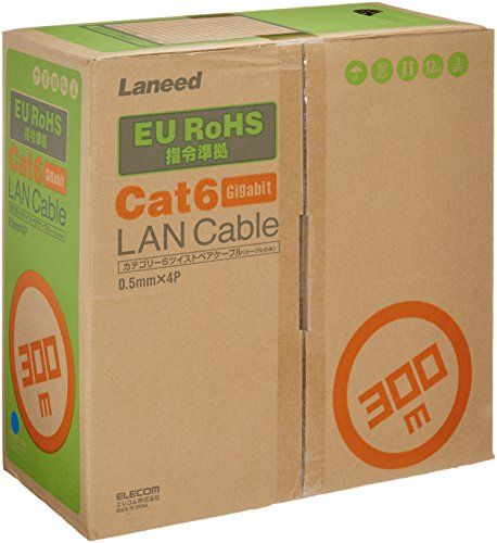 ■ELECOM EU RoHS指令準拠LANケーブル CAT5E 300m オレンジ〔品番:LDCT2DR300RS〕【8357595:0】[店頭受取不可] 新品・2営業日で発送】ELECOM エレコム ELECOM LANケーブル CAT6 RoHS